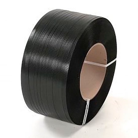 GLOBAL INDUSTRIAL Polyester Strapping, 1/2W x 6500'L x 0.028 Thick, Black 422829